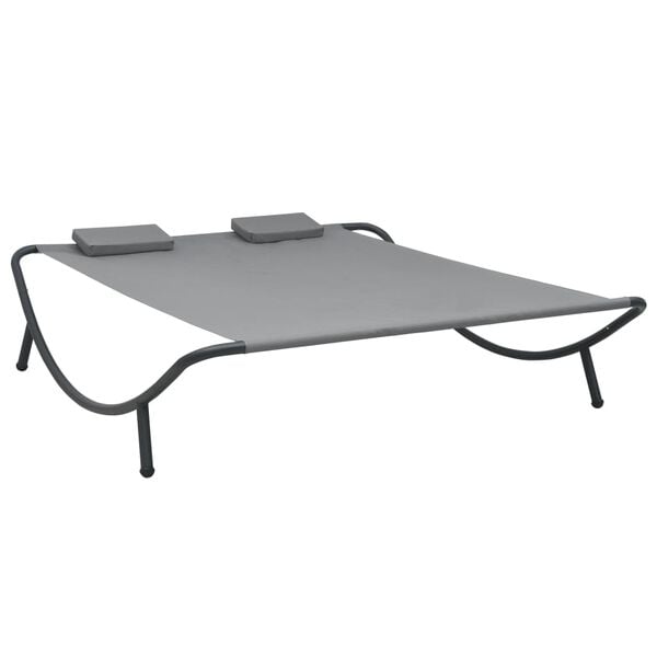 vidaXL Sun Lounger Anthracite 100% Polyester, Powder-Coated Steel Double