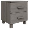 vidaXL Bedside Cabinet Set of 2 Light grey Solid pine wood, MDF Standard