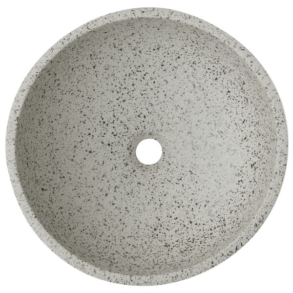 vidaXL Countertop Basin Grey Round Φ16.1x5.5" Ceramic