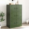 vidaXL Sideboard Olive Green Cold-rolled Steel 26.4 x 15.4 x 42.1 in