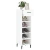 vidaXL Shoe Cabinet High gloss white Engineered wood, iron, aluminum