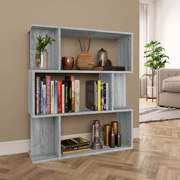 vidaXL Book Cabinet Grey sonoma Engineered wood 31.5x9.4x37.8 in