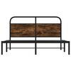 vidaXL Bed Frame Smoked Oak Steel, Engineered Wood 55.1 x 78.7 in