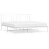 vidaXL Bed Frame White Powder-Coated Steel Double Bed Frame