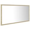 vidaXL Mirror Sonoma oak Engineered wood, acrylic 35.4x3.3x14.6 in