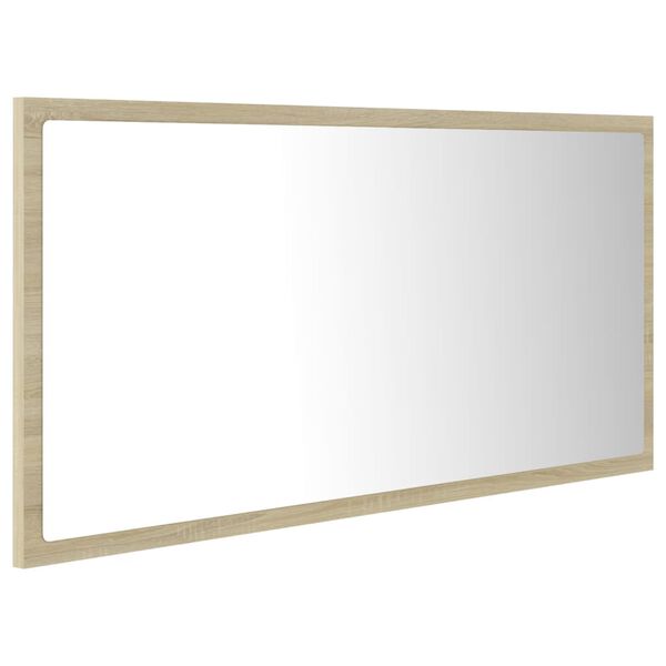 vidaXL Mirror Sonoma oak Engineered wood, acrylic 35.4x3.3x14.6 in