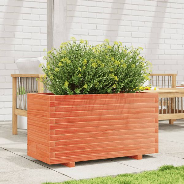vidaXL Garden Planter Wax Brown Solid Pine Wood Large Decorative Inlays