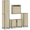 vidaXL Bathroom Furniture Set Sonoma Oak Engineered Wood 4 Piece Set