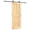 vidaXL Sliding Door with Hardware Set 31.5x82.7" Solid Wood Pine