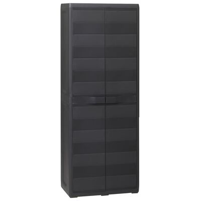 vidaXL Garden Storage Cabinet with 3 Shelves Black