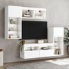 vidaXL TV Wall Unit White Engineered wood, glass Medium to Large