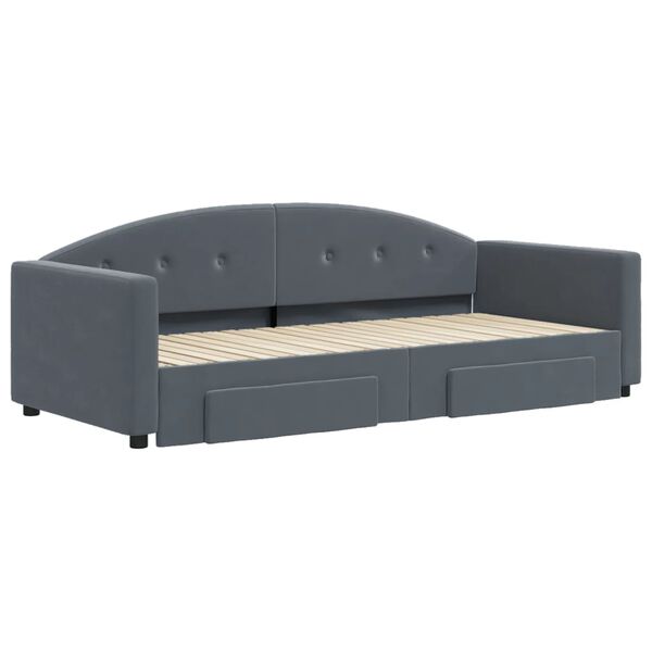 vidaXL Daybed With Trundle Dark gray
