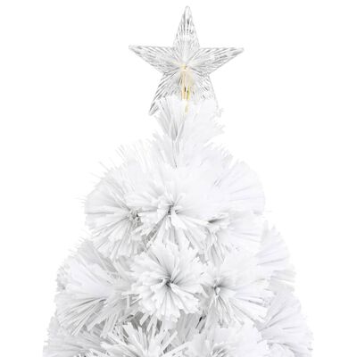 vidaXL Artificial Pre-lit Christmas Tree White 2 ft Fiber Optic