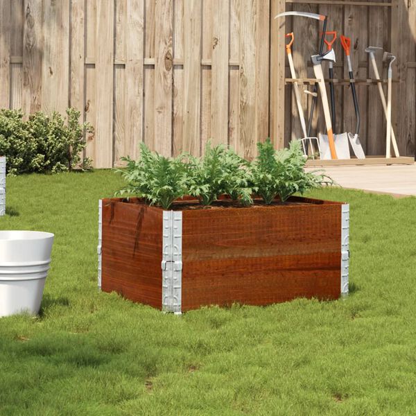 vidaXL Garden Planter Brown Solid Pine Wood Medium Foldable