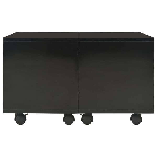 vidaXL Coffee Table High Gloss Black Engineered wood Medium Extendable