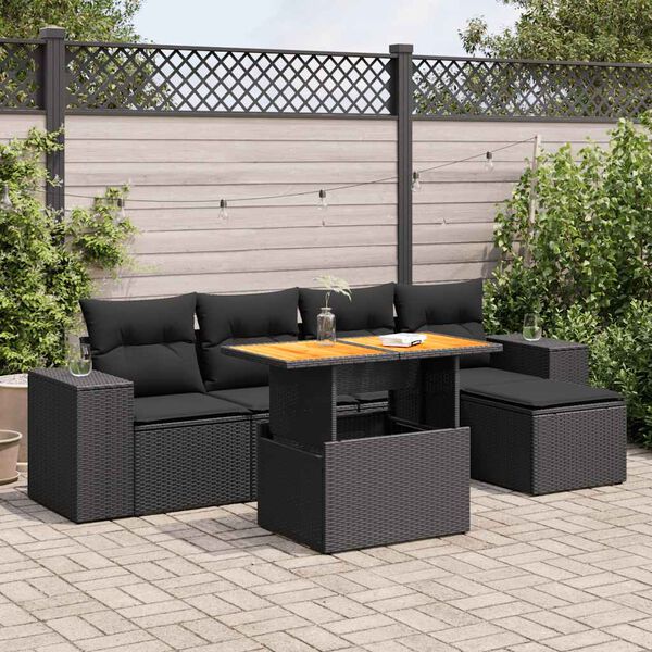 vidaXL Garden Sofa Set Black