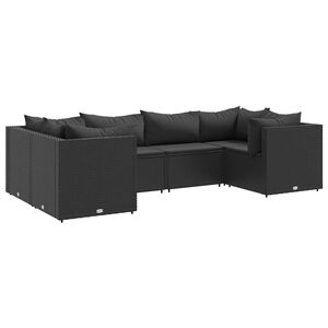 vidaXL Patio Lounge Set Black PE Rattan Medium Modular