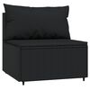vidaXL Patio Lounge Set Black PE Rattan, powder-coated steel, tempered glass