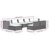 vidaXL Garden Lounge Set Black PE rattan, powder-coated steel, plastic