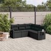 vidaXL Garden Sofa Set Black PE rattan, Powder-coated steel, 100% polyester