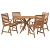 vidaXL Garden Dining Set Natural wood Solid acacia wood Medium Foldable