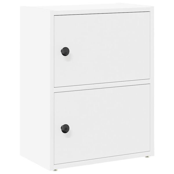 vidaXL Bookcase White Engineered Wood Small Bookcase Rectangular