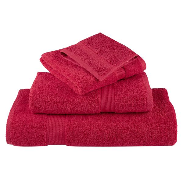 vidaXL Sauna Towel Set of 10 Red 100% Cotton Large Bath Towel