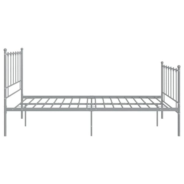vidaXL Bed Frame Grey Powder-coated metal Double Durable Bed Frame