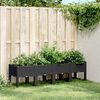 vidaXL Garden Planter Black Polypropylene Large Decorative Inlays