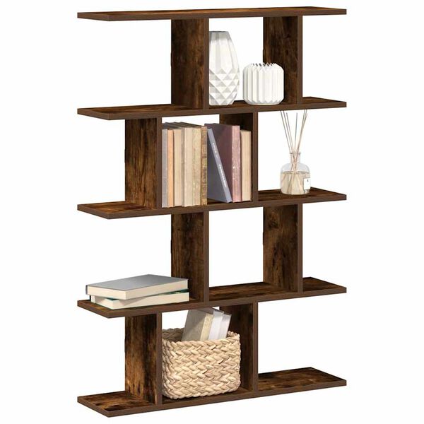 vidaXL Wall Cube Shelf Smoked Oak Engineered Wood Medium Wall Cube Shelf