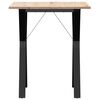 vidaXL Dining Table Natural Pine Solid Pine Wood and Powder-Coated Steel