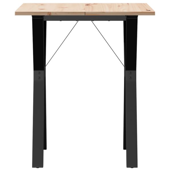 vidaXL Dining Table Natural Pine Solid Pine Wood and Powder-Coated Steel