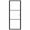 vidaXL Interior Door ESG Glass and Aluminum 36.6"x79.3" Black