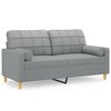vidaXL 2-seater Sofa Light grey 100% polyester, metal, textilene 55.1 in