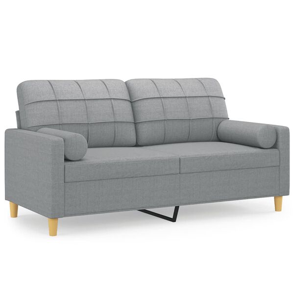 vidaXL 2-seater Sofa Light grey 100% polyester, metal, textilene 55.1 in