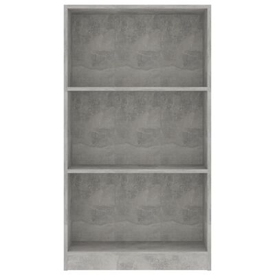 vidaXL 3-Tier Book Cabinet Concrete Gray 23.6"x9.4"x42.9" Engineered Wood