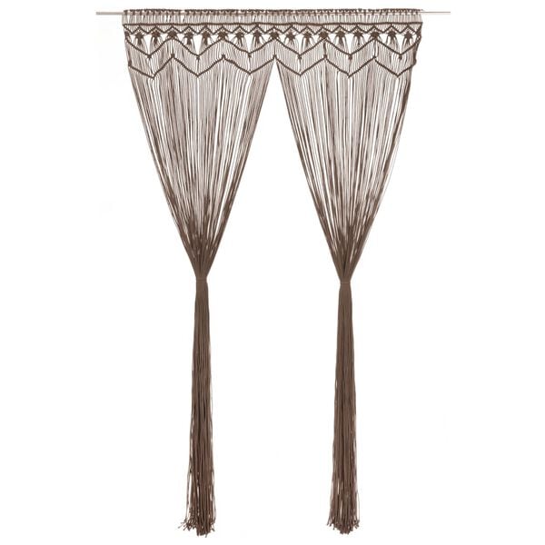 vidaXL Macrame Curtain Taupe 55.1x94.5" Cotton