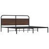vidaXL Bed Frame Brown Oak Steel Double Bed Frame Rectangular