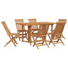 vidaXL Garden Dining Set 7 pcs Brown Solid Teak Wood