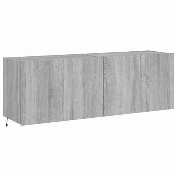 vidaXL TV Wall Cabinet Set of 2 Grey Sonoma Engineered Wood Medium