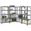 vidaXL 5-Layer Storage Shelves 4 pcs Anthracite Steel&Engineered Wood