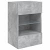 vidaXL TV Wall Cabinet Concrete grey Engineered wood, glass