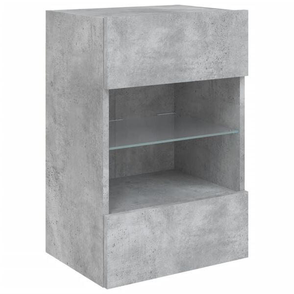 vidaXL TV Wall Cabinet Concrete grey Engineered wood, glass