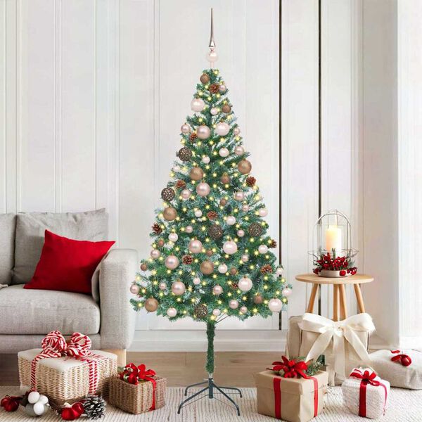 vidaXL Artificial Christmas Tree Green 70.87 in PVC and Steel