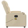 vidaXL Electric Massage Recliner Chair Cream Polyester, Metal, Plywood