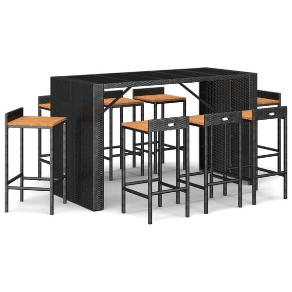 vidaXL Garden Bar Set Black