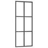 vidaXL Sliding Door with Hardware Set ESG Glass&Aluminium 29.9x80.7"(151011+145262)