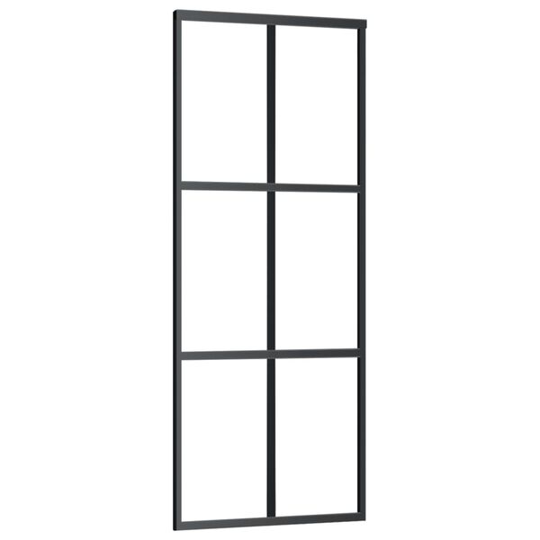 vidaXL Sliding Door with Hardware Set ESG Glass&Aluminium 29.9x80.7"(151011+145262)