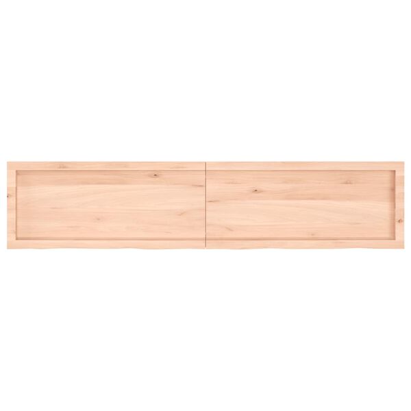 vidaXL Wall Shelf Medium brown Untreated solid oak wood 71x15.7x2.4 in