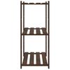 vidaXL 3-Tier Storage Rack Brown 31.5x15.0x35.4" Solid Wood Pine